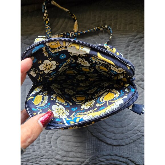 Vera Bradley Ellie Blue Elephant Pattern Small Hipster Crossbody Bag - Picture 6 of 8